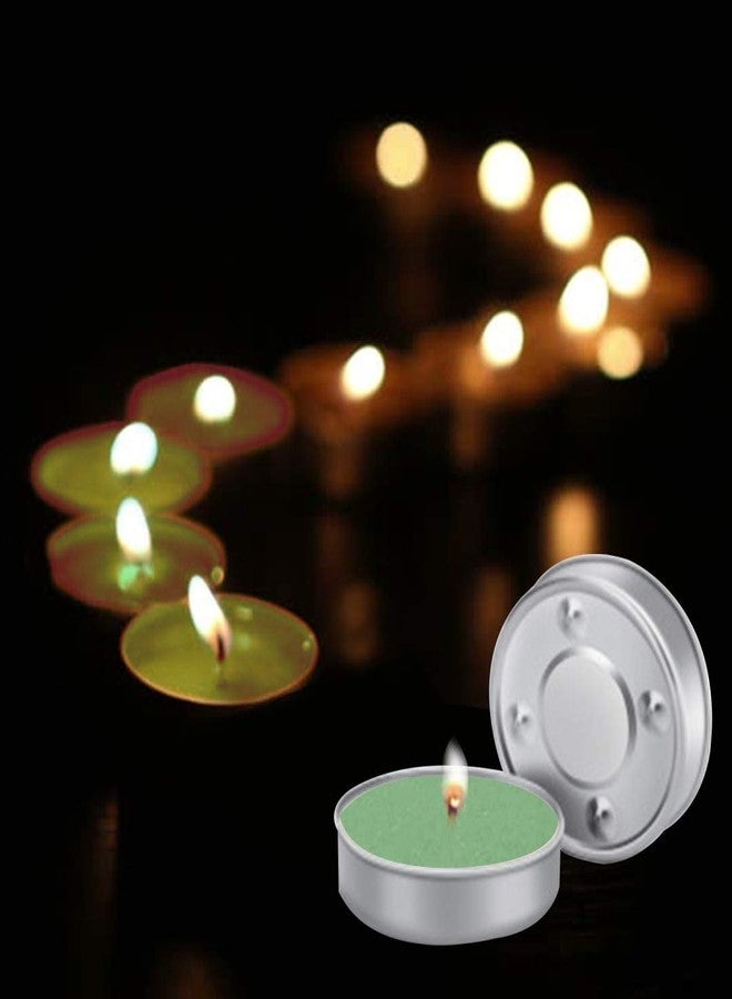 Ein Sof Unscented Tea Lights Candles | Green Paraffin Wax Tealight Candle Perfect for Home Decor | Long Lasting | 2 to 3 Hours Burn Time | Smokeless & Dripless | 3 cm Diameter | Pack of 50 - Image 4